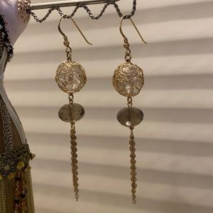 Gold hanging earrings